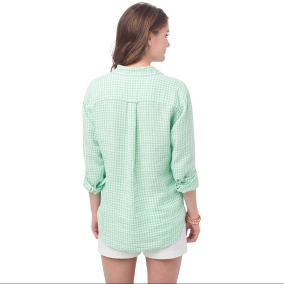 Southern Tide Green Gingham Popover - Picture 2 of 7